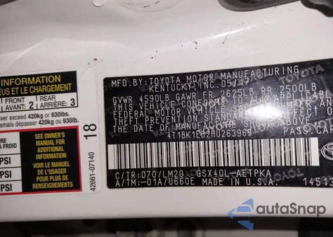 2017 Toyota Avalon Limited z USA, uszkodzony, nr VIN 4T1BK1EB2HU263965